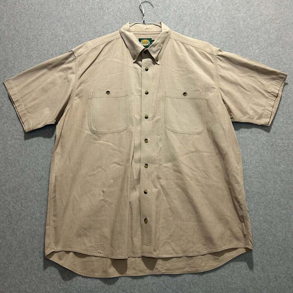 Cabela's Outdoor Gear Men’s Tan Short Sleeve Work Shirt Size XL